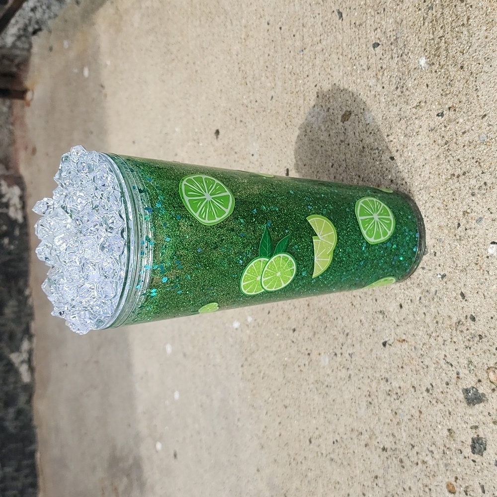Lemon glitter tumbler